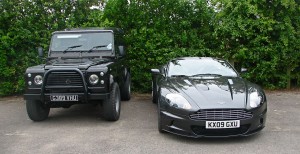 aston-martin-dbs Two British classics: A Range Rover Defender and the Aston Martin DBS Volante