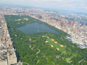 Central Park view by helicopter