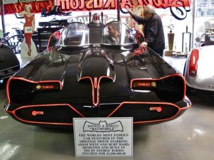 George Barris and me, Jason, in the original Batmobile